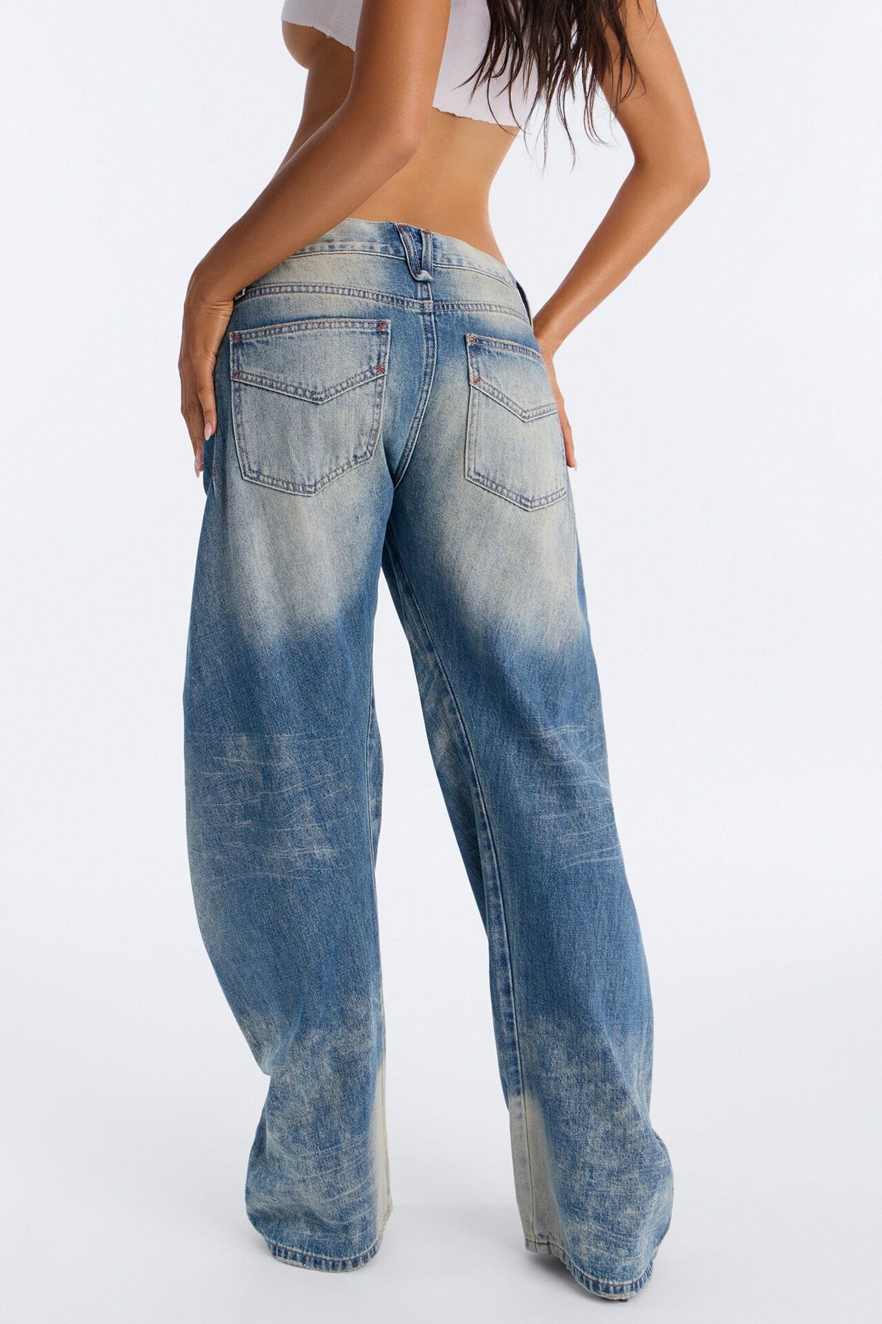 Arlette Premium Tinted Wide Leg Jeans - Vintage Wash