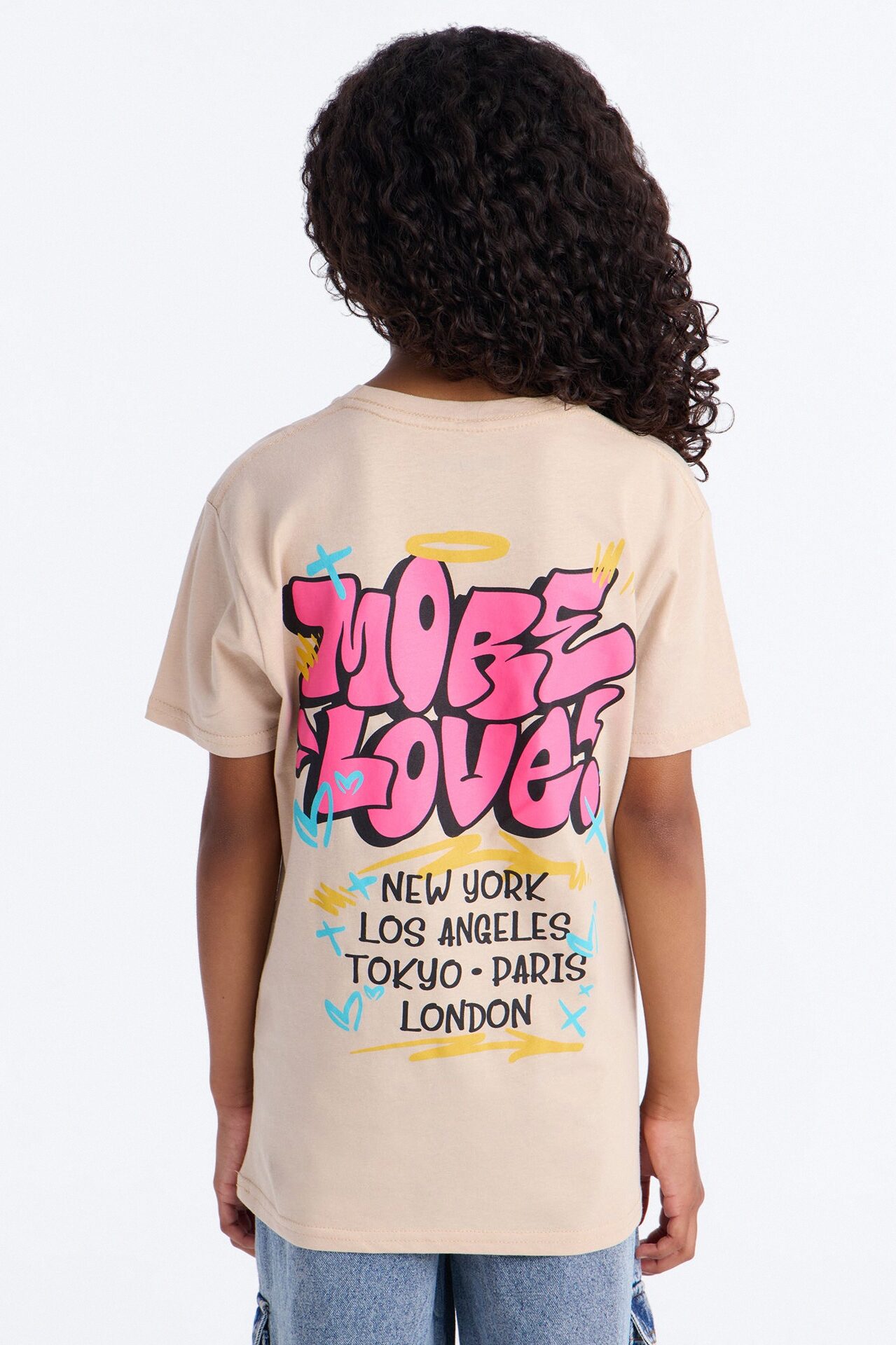 Mini More Love World Tour Short Sleeve Front/Back Tee - Sand