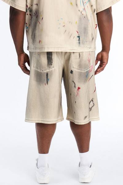 Baggy Hope Street Splatter Denim Short - Cream