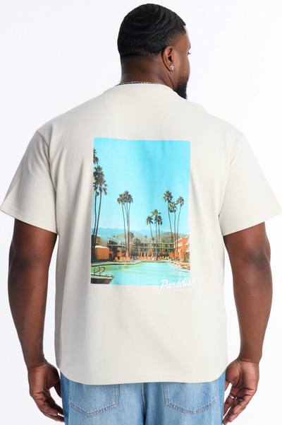 Paradise Hotel Poolside Short Sleeve Tee - Beige