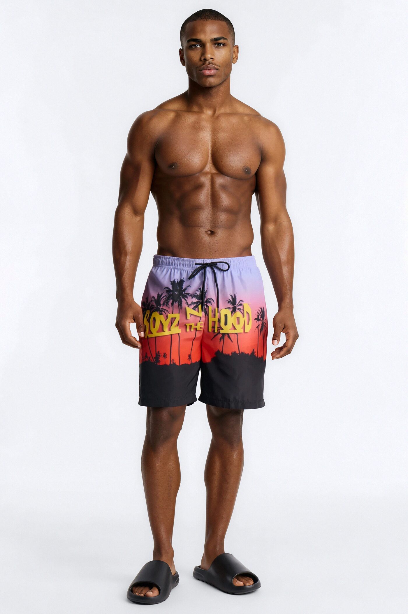 Boyz In The Hood Sunset Swim Trunk 7″ - Multi Color
