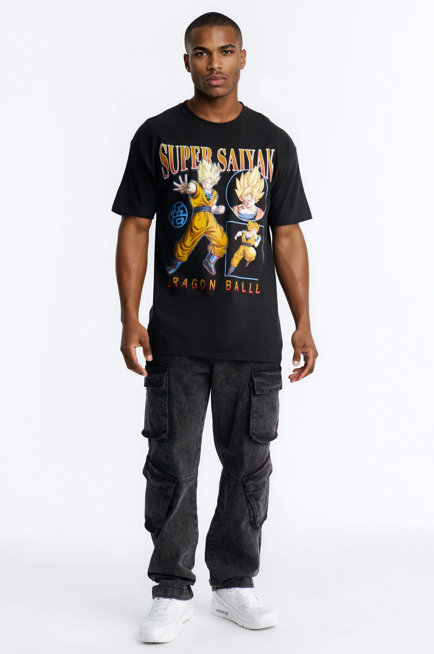 Dragon Ball Z Super Saiyan Son Goku Oversized Short Sleeve Tee - Black