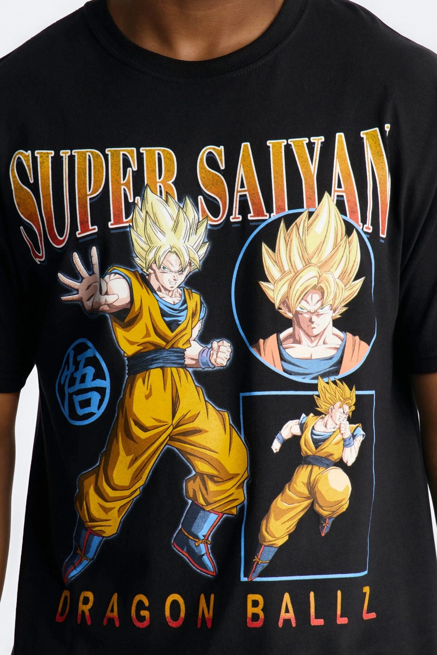Dragon Ball Z Super Saiyan Son Goku Oversized Short Sleeve Tee - Black