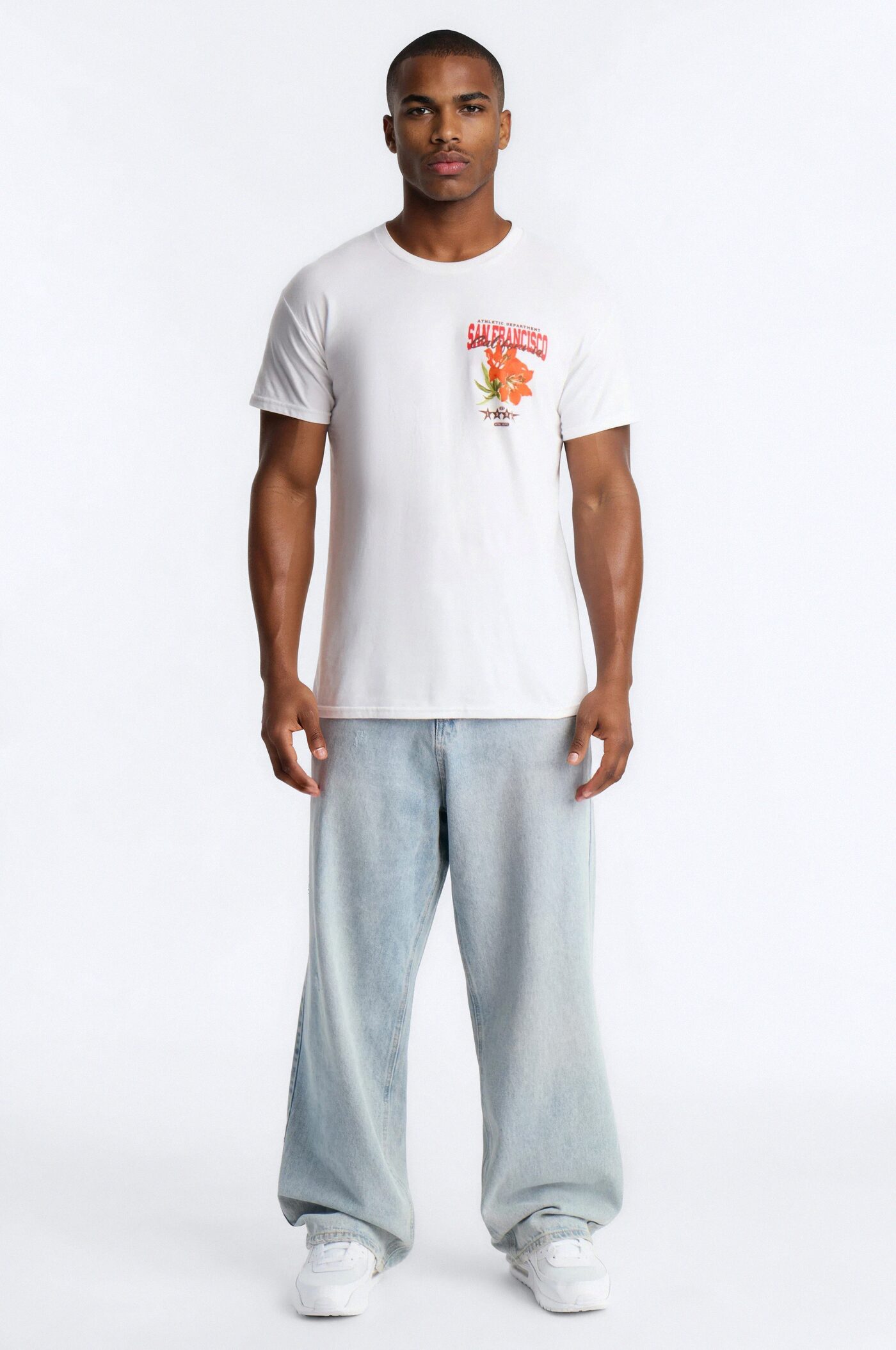 San Francisco Flower Graphic Short Sleeve Tee - White