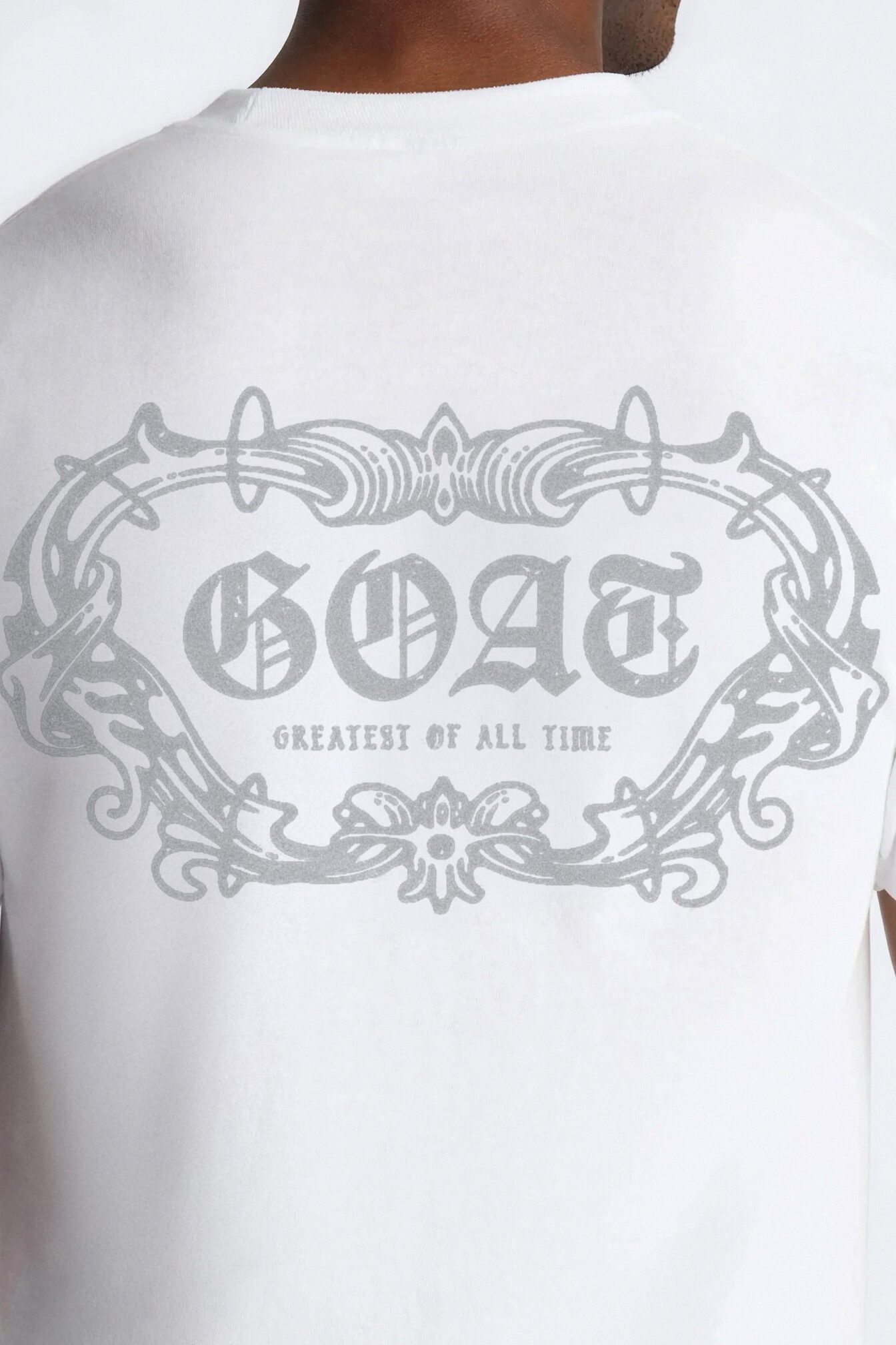 Gothic Goat Oversized Short Sleeve Tee - White