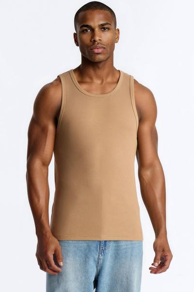 Classic Ribbed Tank Top - Chocolate
