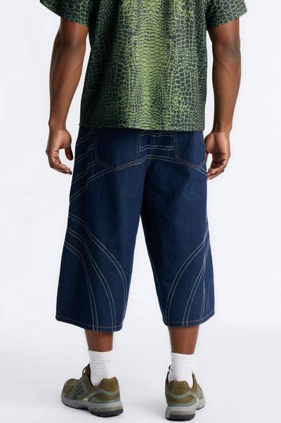 Bodega Stitch Baggy Denim Short - Dark Wash
