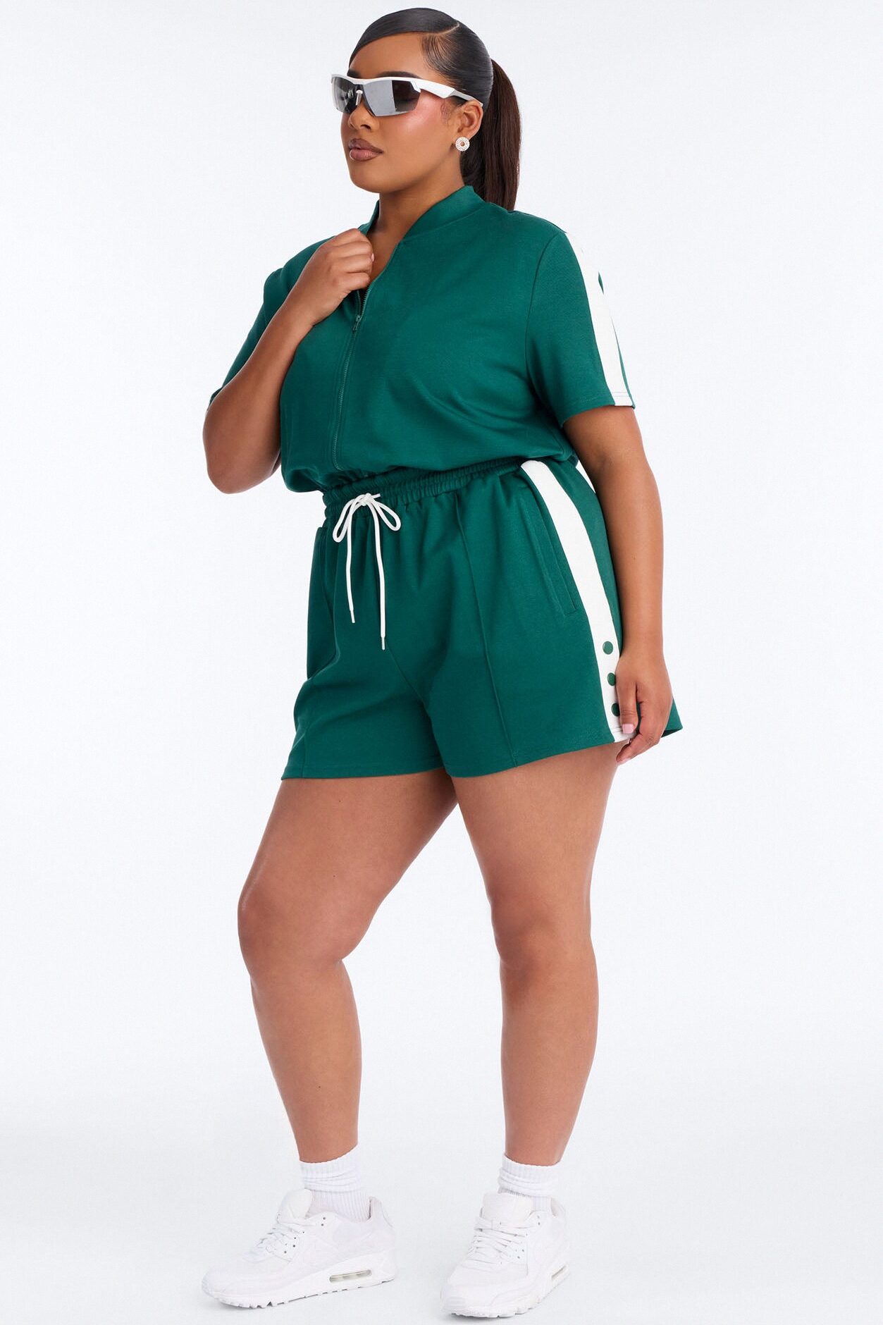Lianna Short Sleeve Romper - Hunter