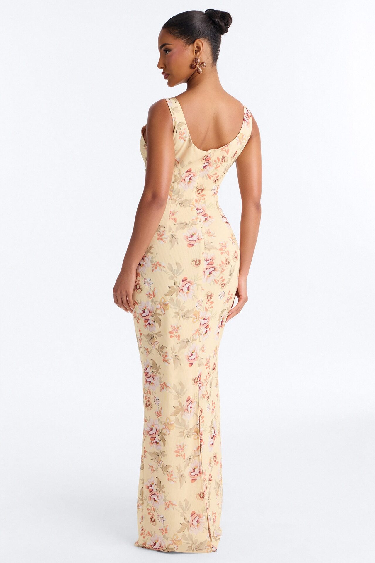 Gabby Underwire Mesh Maxi Dress - Yellow/combo