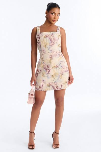 Noelle Floral Jacquard Mini Dress - Natural/Combo