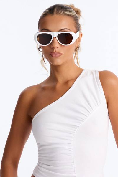 Dirty Chai Aviator Sunglasses - White