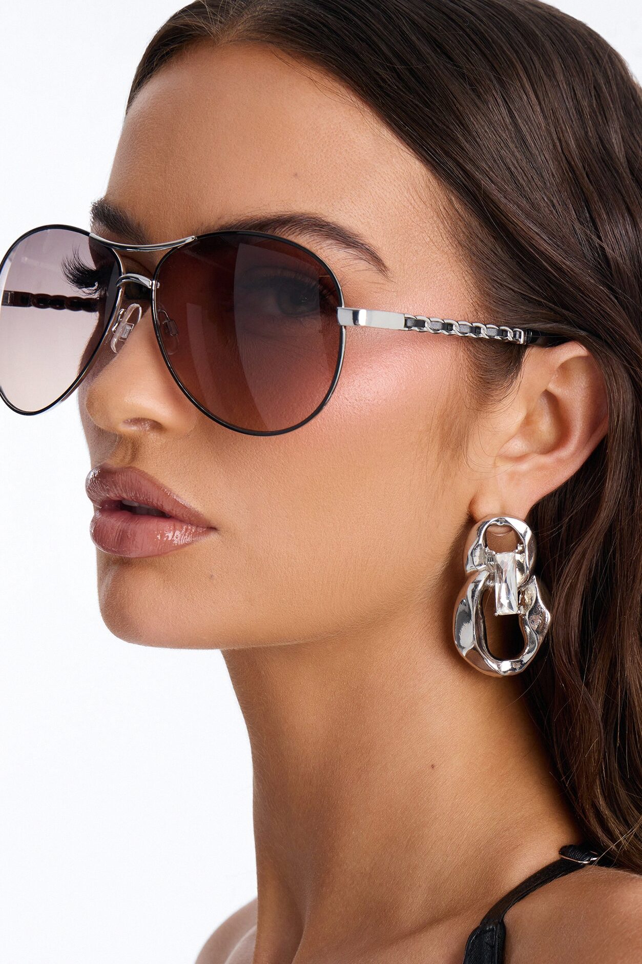 Cute Co Pilot Sunglasses - Black/Silver