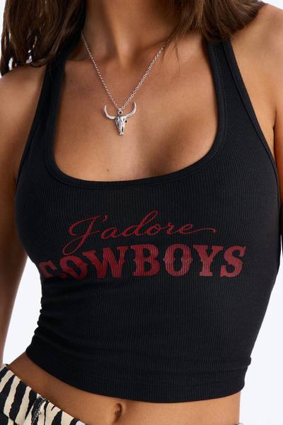 J'adore Cowboys Tank - Black