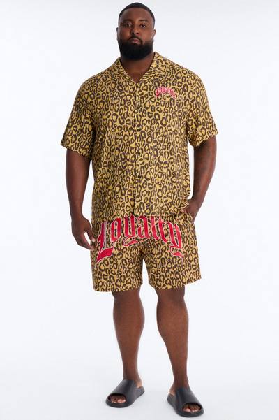 Loyalty In The Wild Short Sleeve Cuban Collar Shirt - Leopard