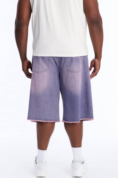 Baggy Miami Fade Denim Short - Pink