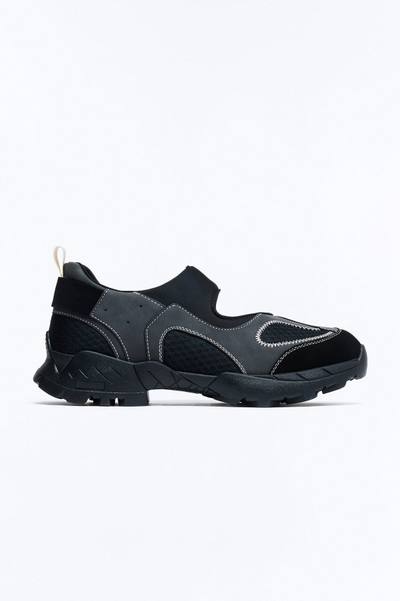 Genuine Suede Overlay Tech Utility Slip On Sneaker - Black