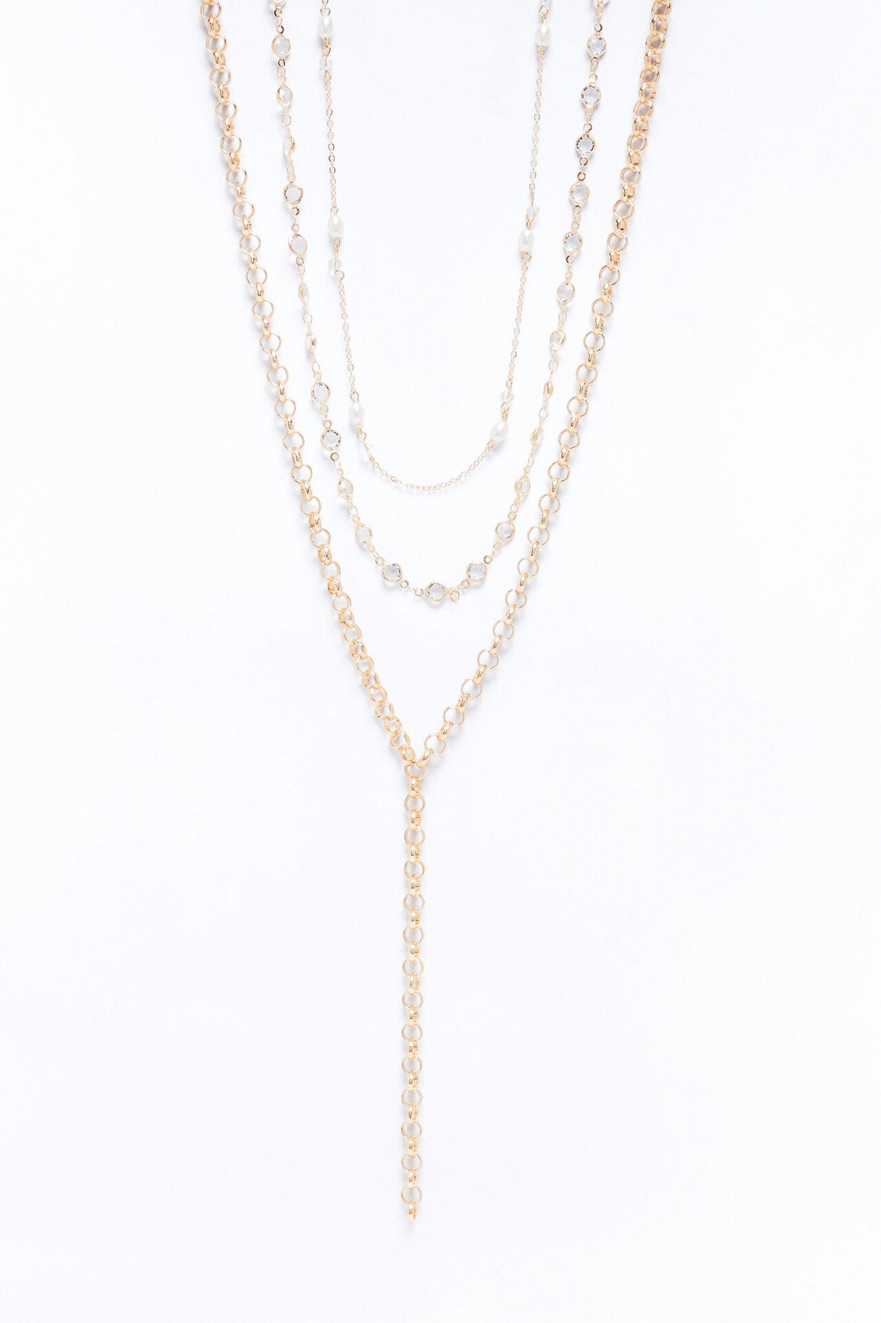 Think Of Me Layered Lariat Necklace - Gold