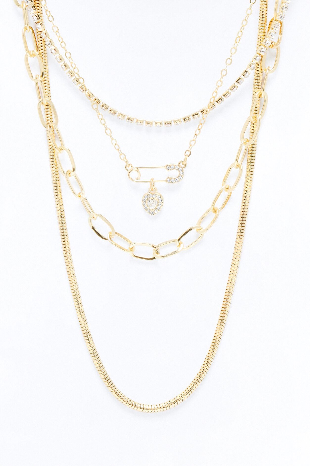 Playing For Keeps Layered Necklace - Gold