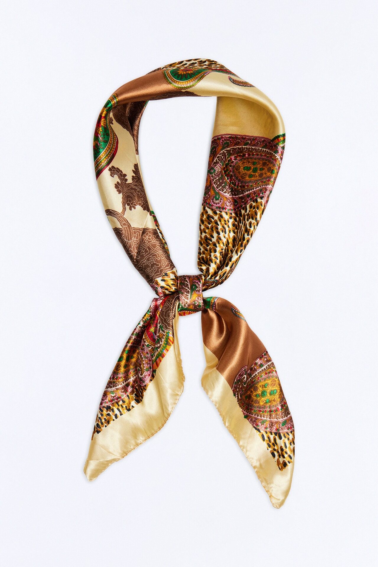Susanna Paisley Head Scarf - Beige