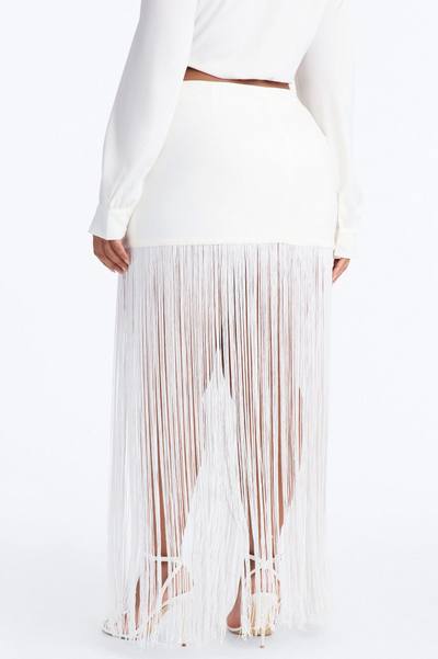 Kendell Fringe Trim Maxi Skirt - White