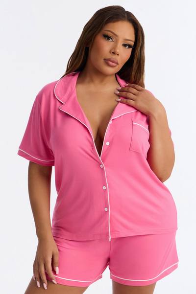 Ready For Bed PJ Short Set - Pink