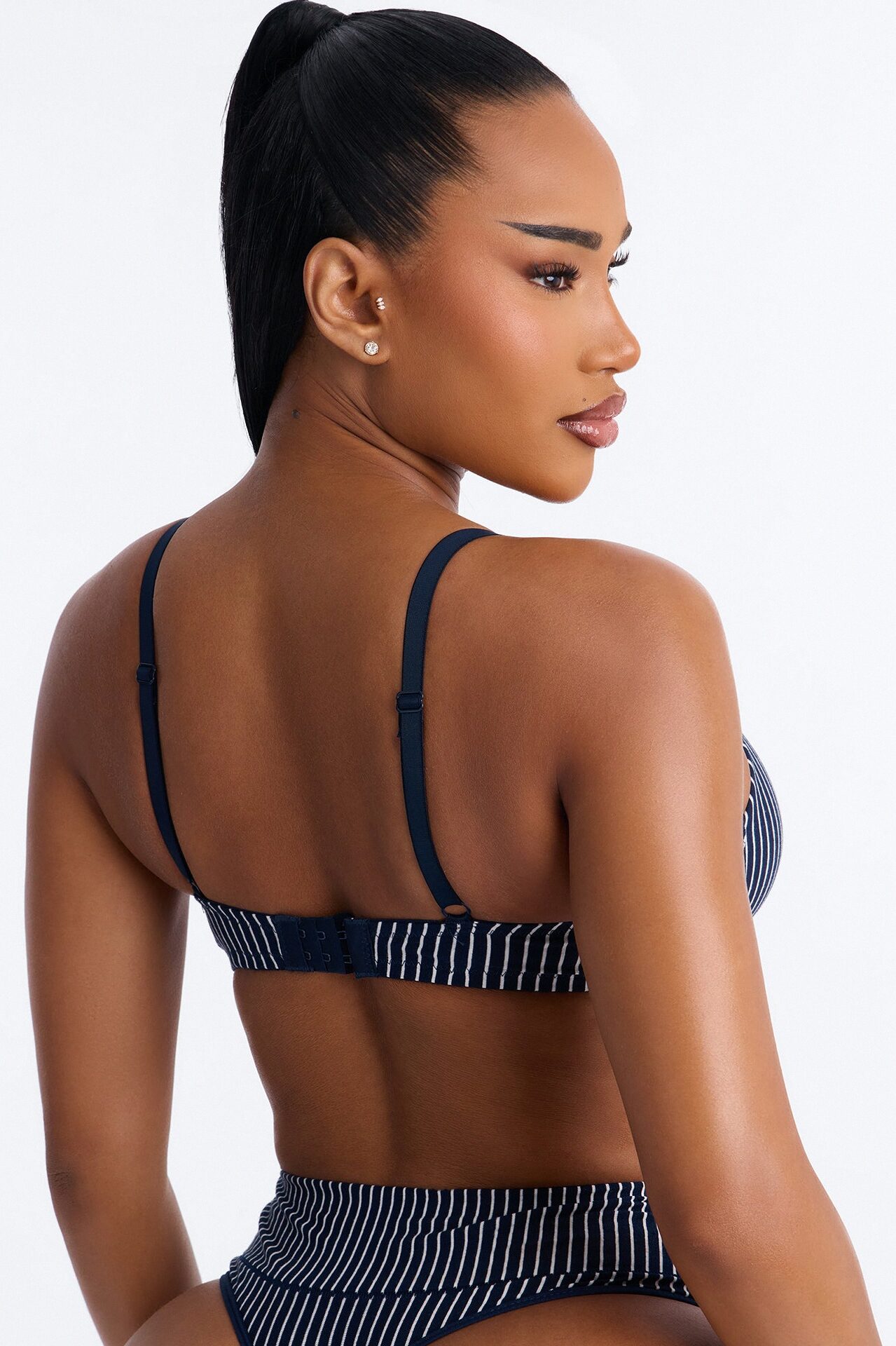 Cotton Stretch Comfort Wirefree Bra - Blue