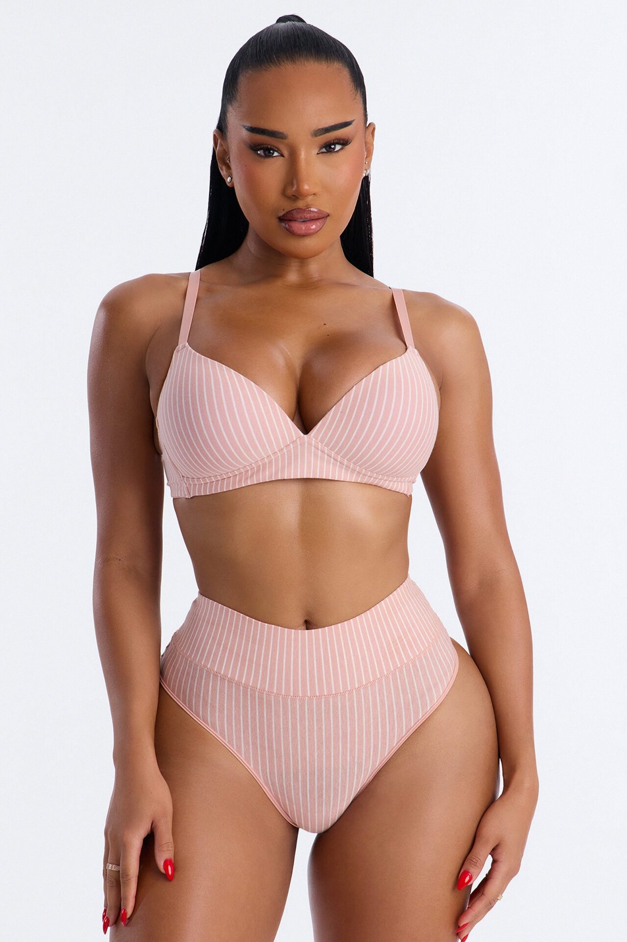 Cotton Stretch Comfort High Waisted Hipster Panty - Rose