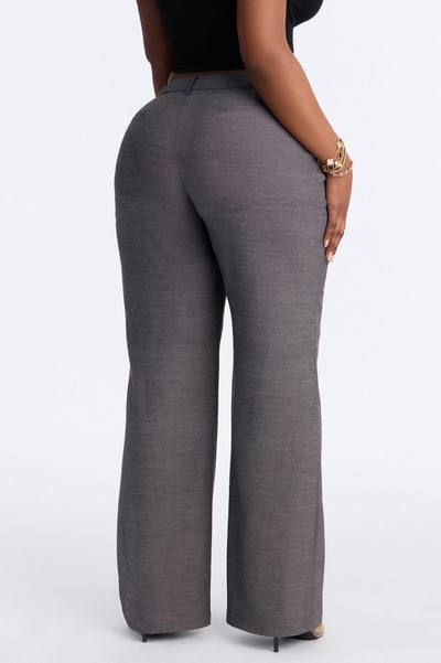 Stacy Low Rise Straight Leg Linen Trouser - Black