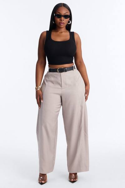 Maple Barrel Leg Belted Trouser - Grey