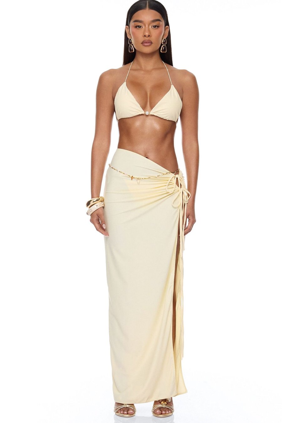 Quinn Pearl 3 Piece Bikini Set - Yellow