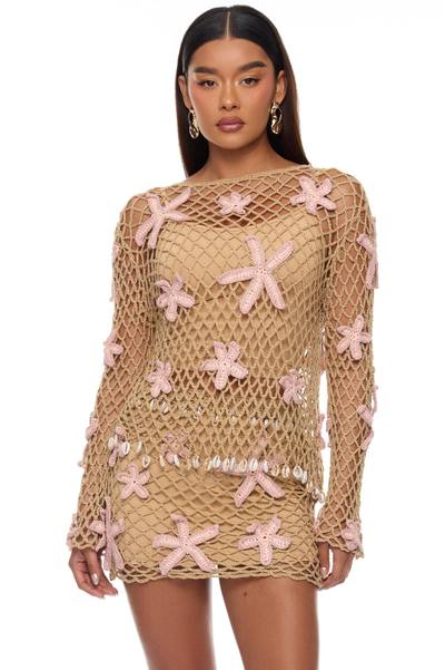 Coral Coast Crochet Mini Skirt Set - Brown/combo