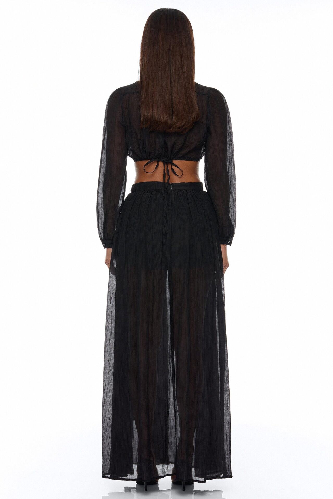Hailey Flyaway Top Short Set - Black