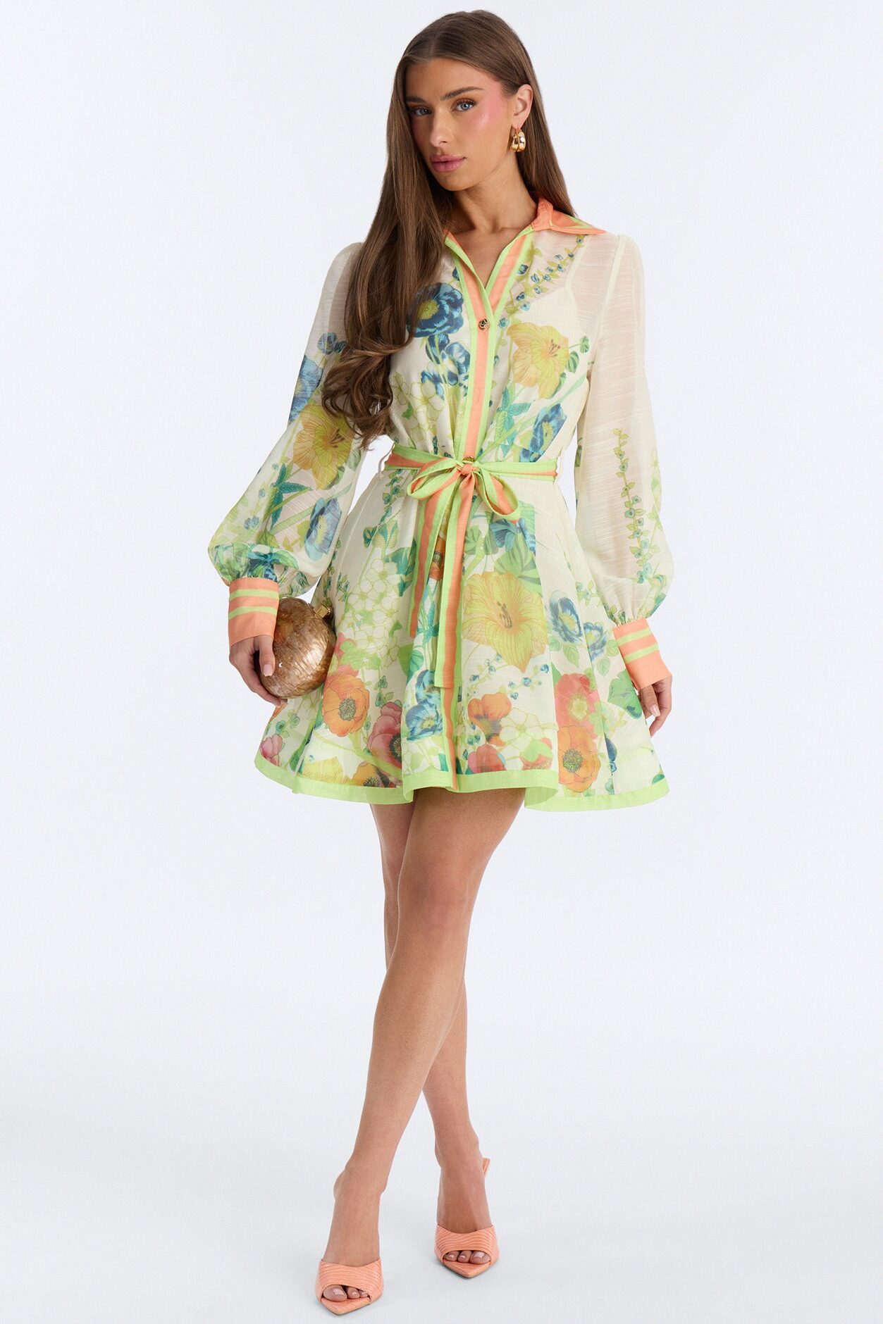Old School Sweetie Floral Mini Dress - Green/combo