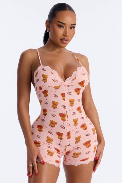 Moonlit Dream Cami PJ Romper Onesie - Pink/combo