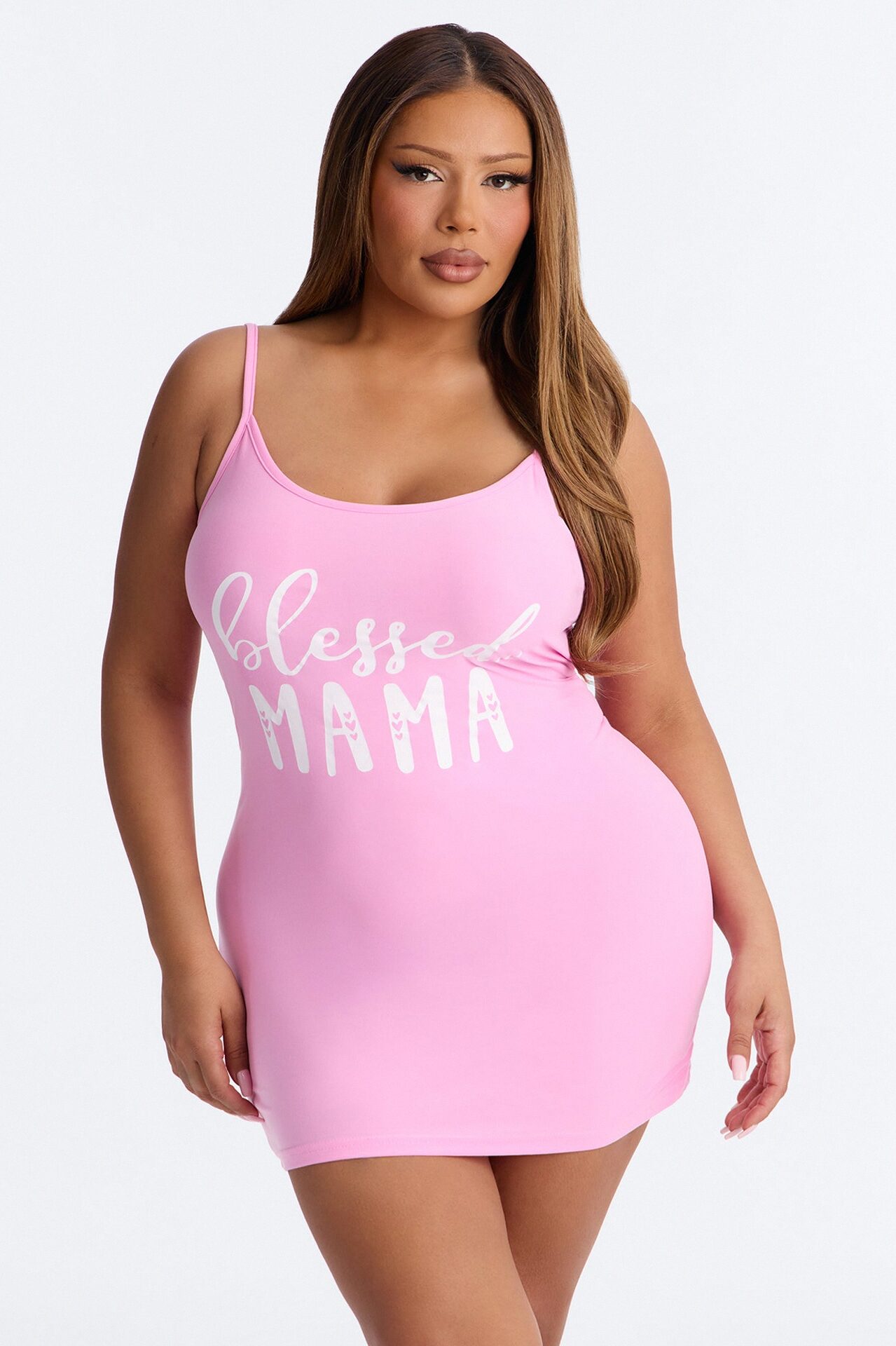 Mama Is Blessed PJ Sleep Dress - Pink/combo