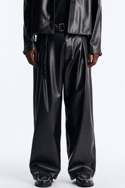 Wide Leg Maverick Faux Leather Trouser - Black