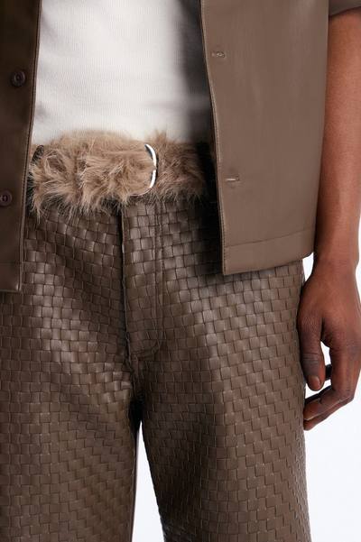 Faux Fur Pin Buckle Belt - Taupe
