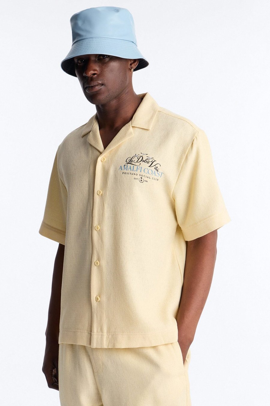 La Dolce Vita Short Sleeve Button Up - Yellow