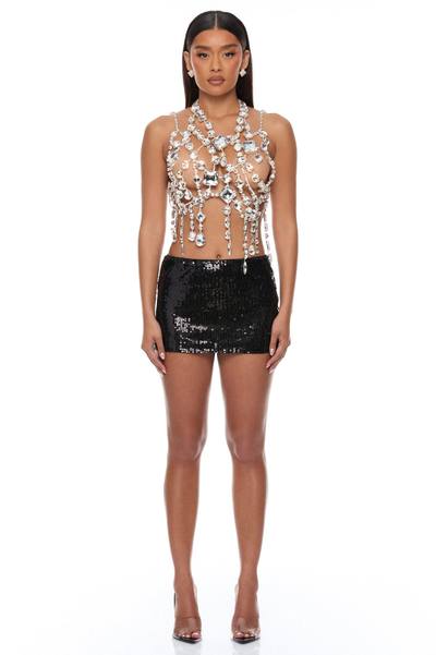 Can't Outshine Me Rhinestone Top - Silver
