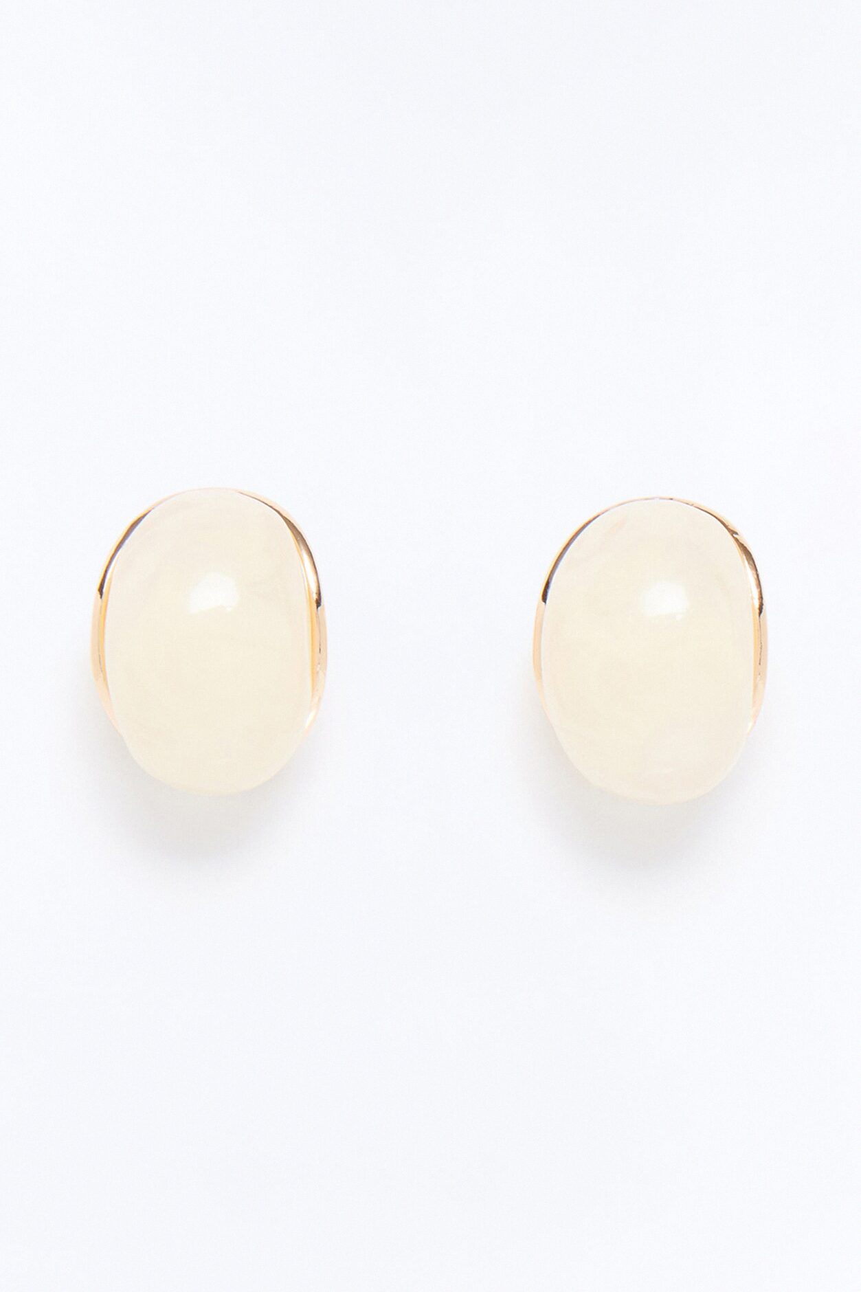 Morning Muse Jeweled Stud Earrings - White/Gold