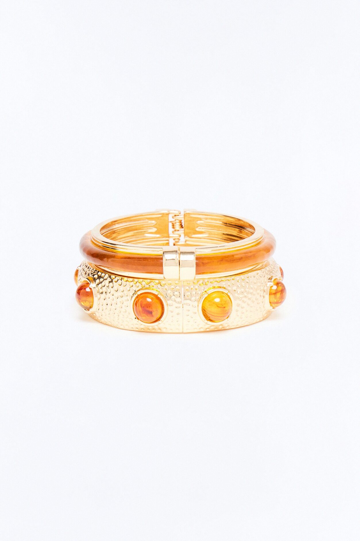 No Need To Wonder 2 Piece Bracelet Set - Gold/Brown