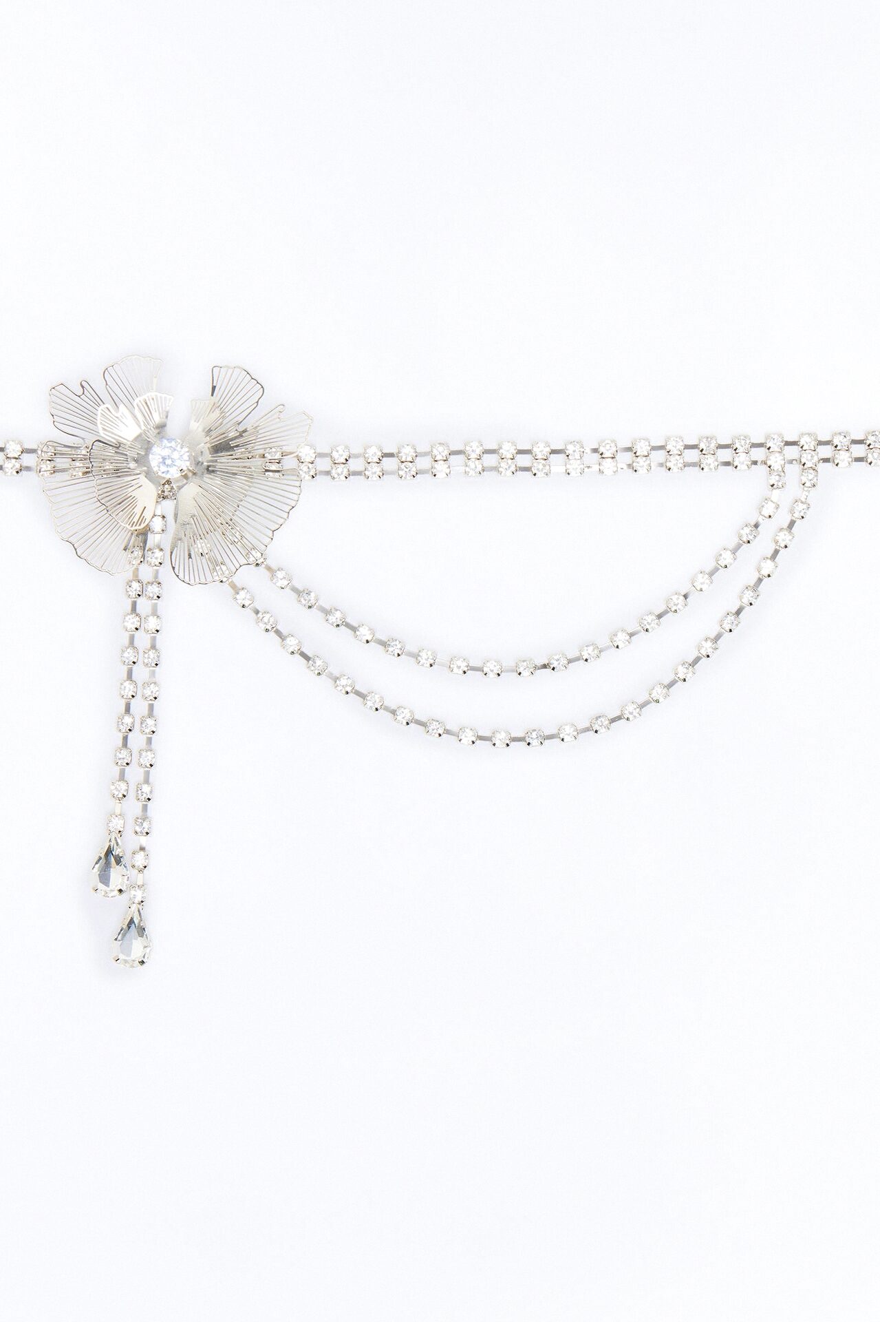 Bella Femme Flower Necklace - Silver
