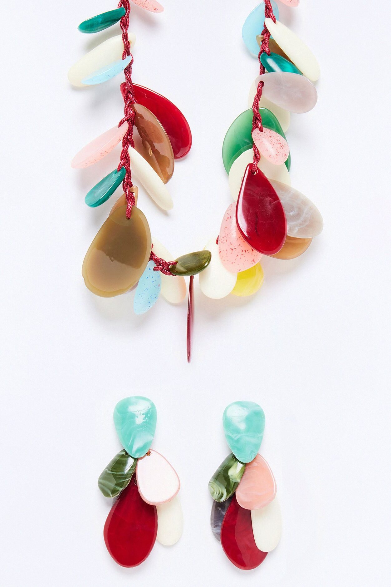 Making A Splash Necklace And Earring Set - Multi Color