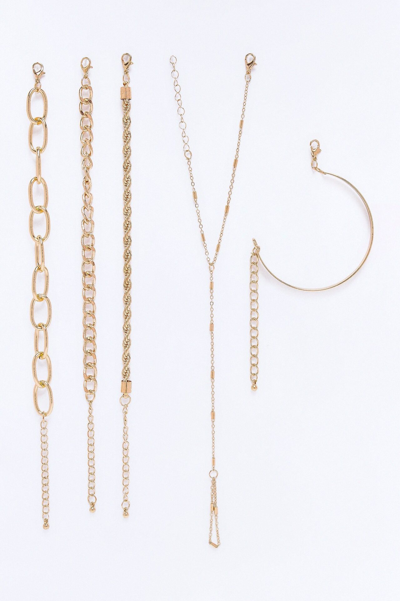 Lori 5 Piece Hand Chain Bracelet Set - Gold