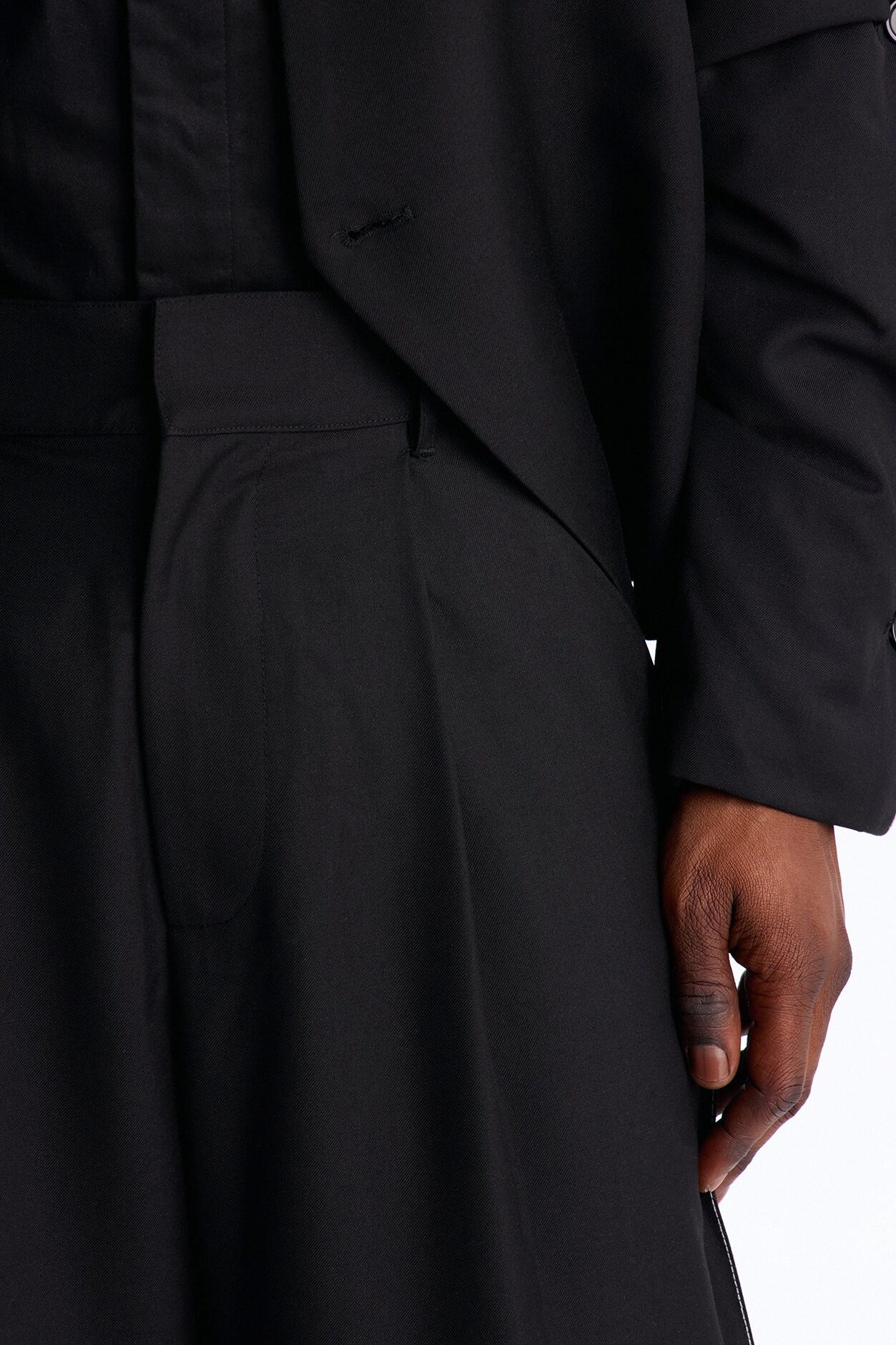Wide Leg New Age Cuffed Tuxedo Trouser - Black
