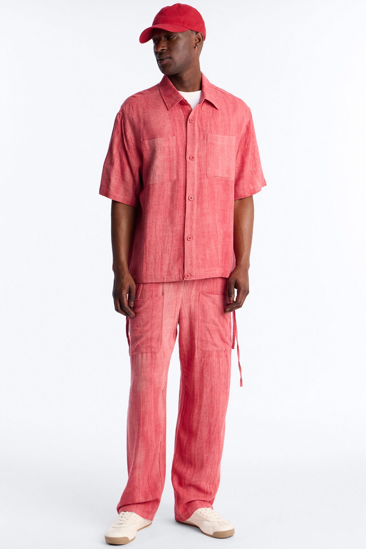 Relaxed Desert Oasis Button Up Shirt - Red