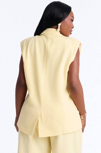 Paloma Linen Vest - Yellow