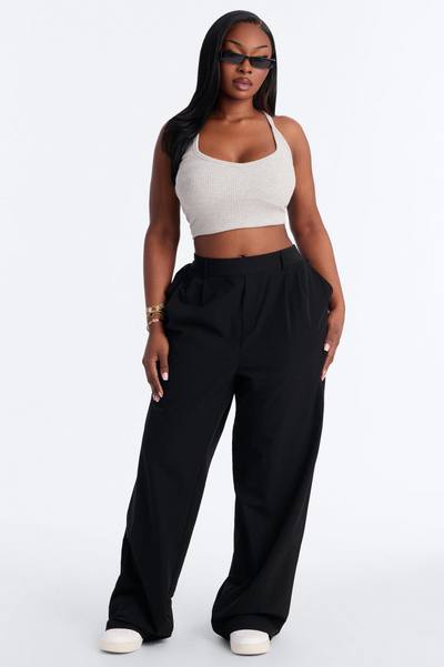 On the Go Breathable Wrinkle Free Wide Leg Pant - Black