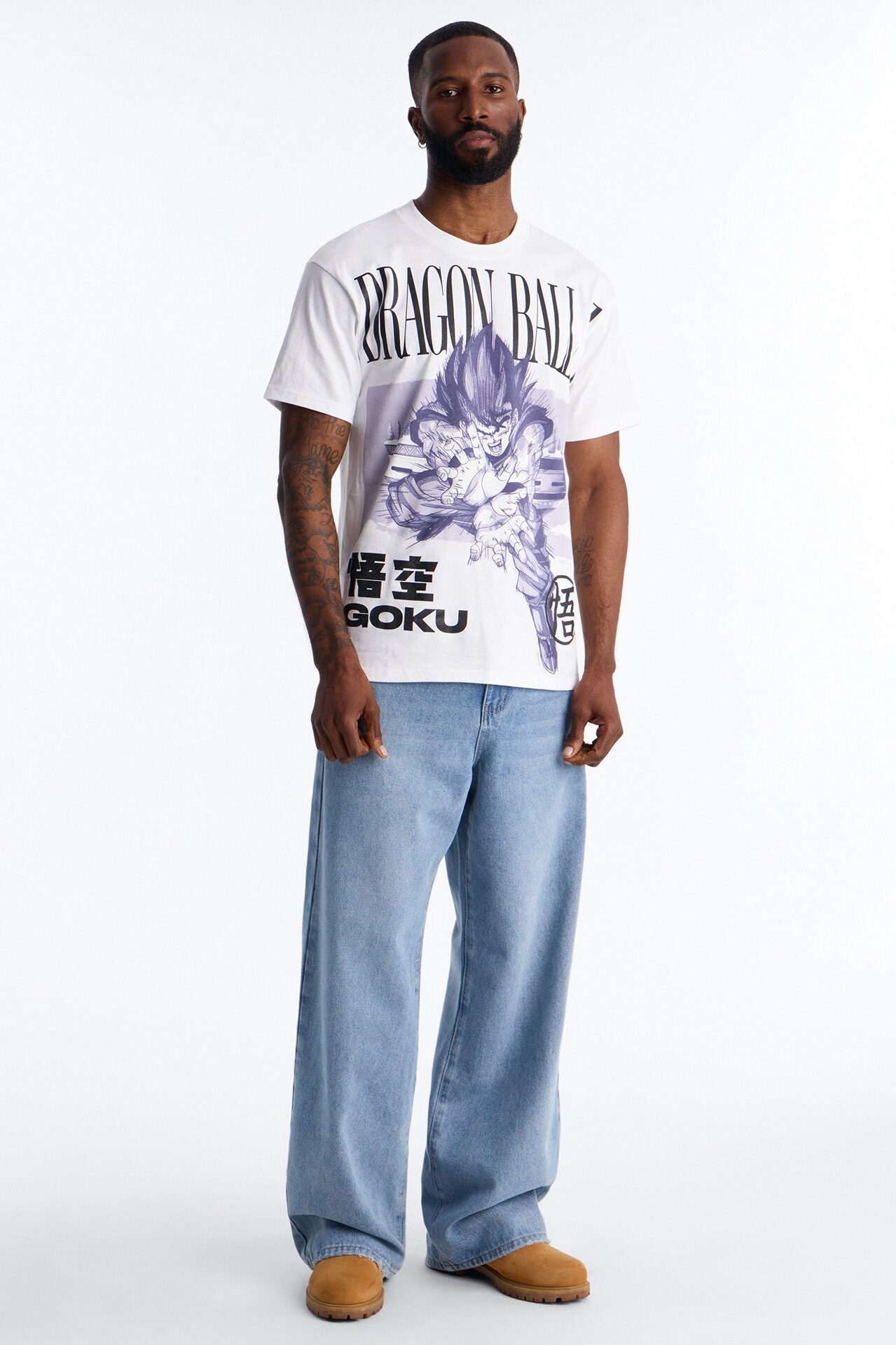 Dragon Ball Z Son Goku Oversized Short Sleeve Tee - White