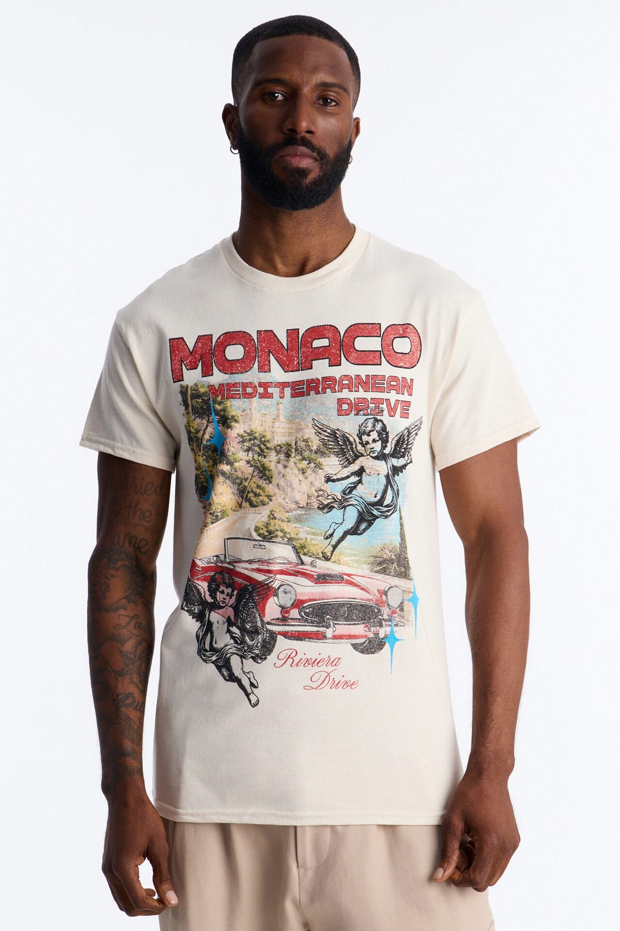 Monaco Riviera Drive Short Sleeve Tee - Natural